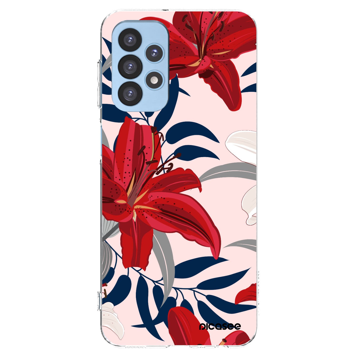Picasee Samsung Galaxy A23 A235F 4G Hülle - Transparentes Silikon - Red Lily