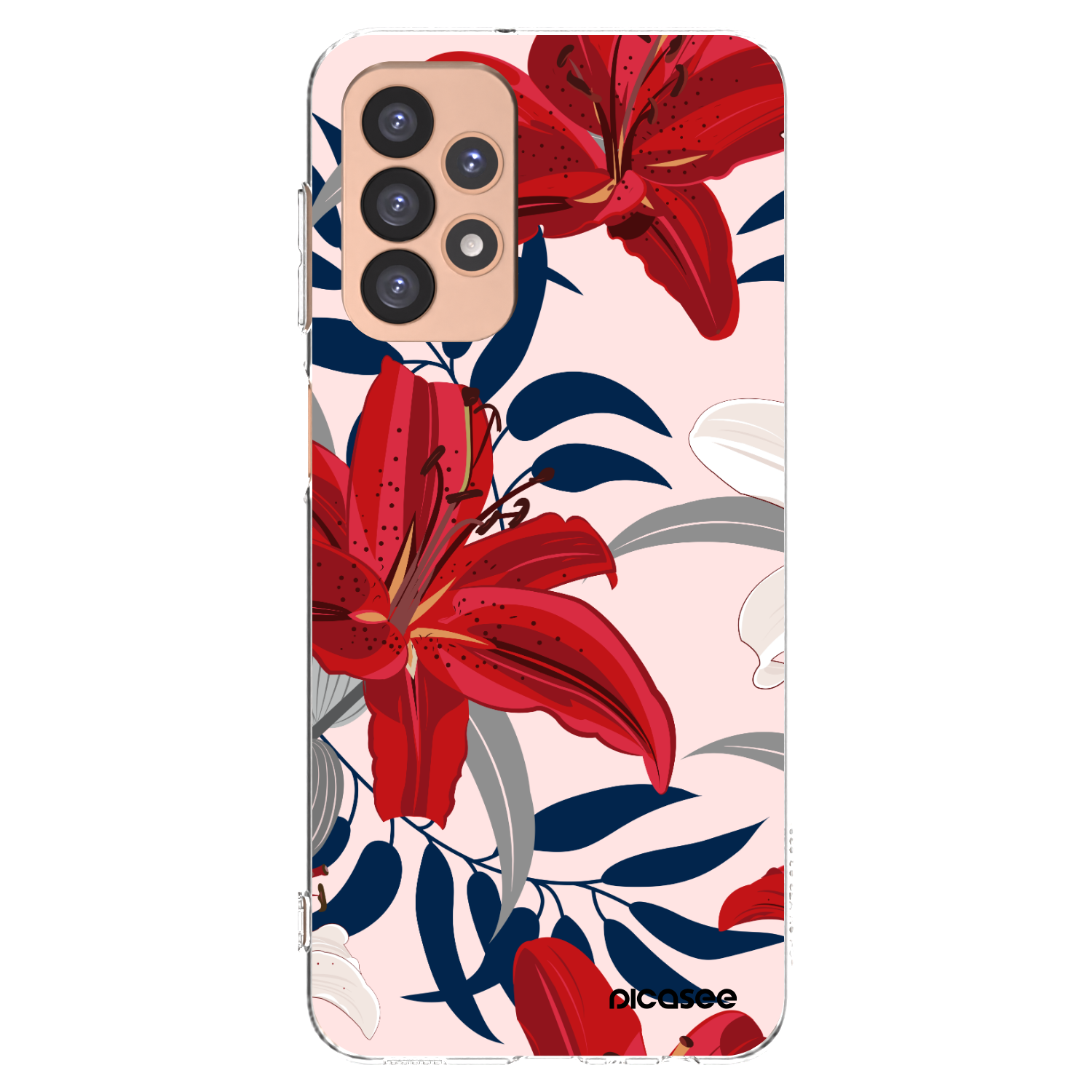 Picasee Samsung Galaxy A23 A236B 5G Hülle - Transparentes Silikon - Red Lily