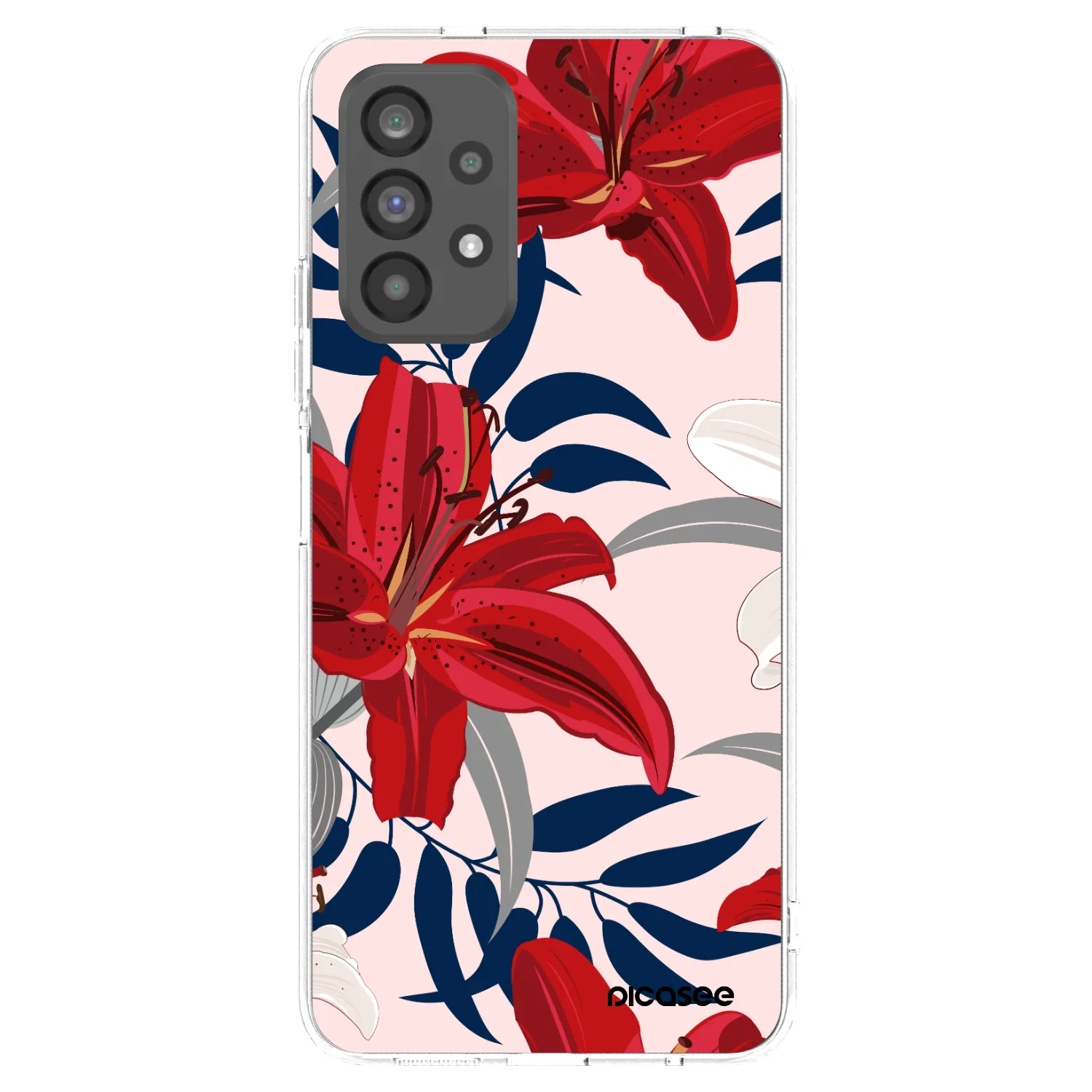 Picasee Samsung Galaxy A73 5G Hülle - Transparentes Silikon - Red Lily