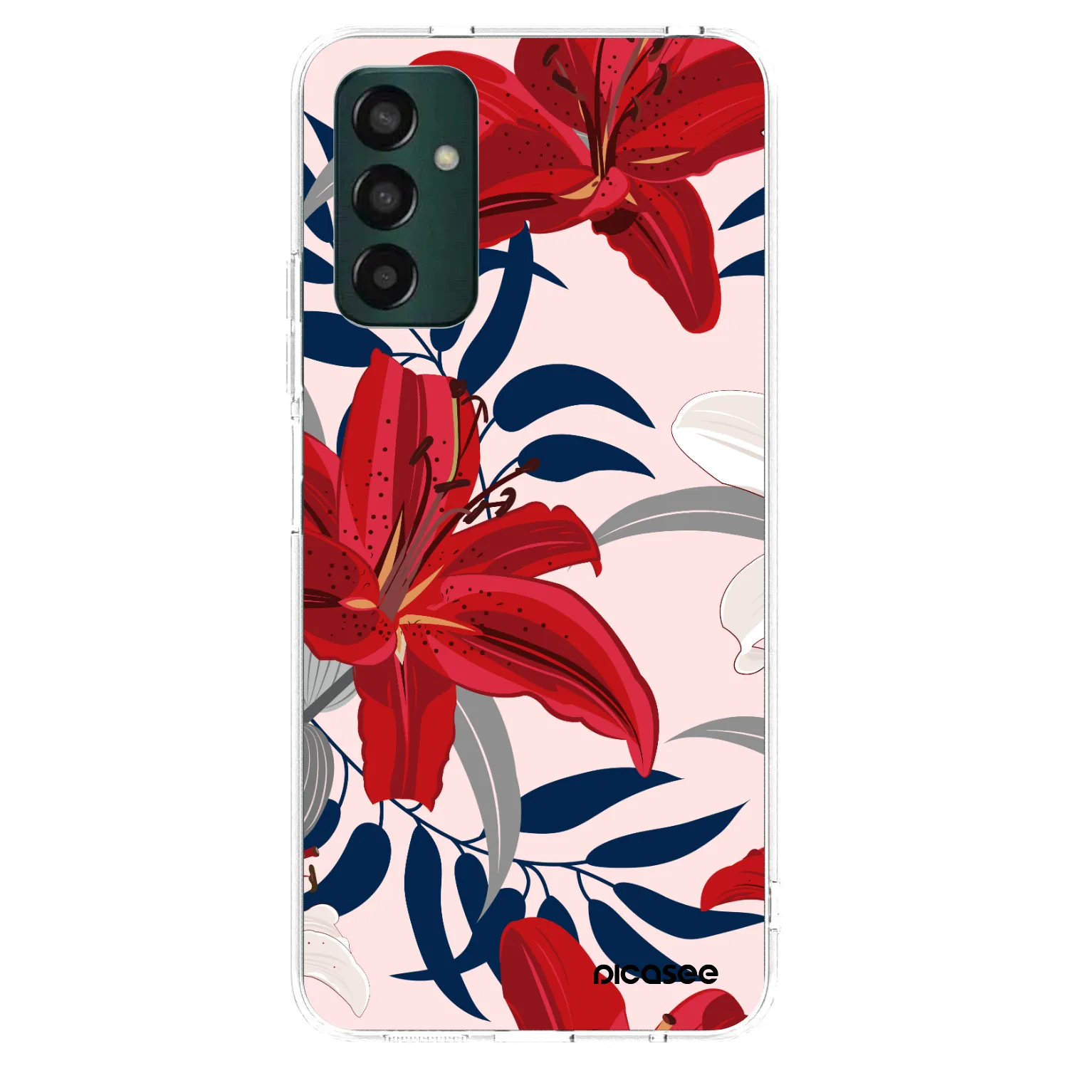 Picasee Samsung Galaxy M23 5G Hülle - Transparentes Silikon - Red Lily