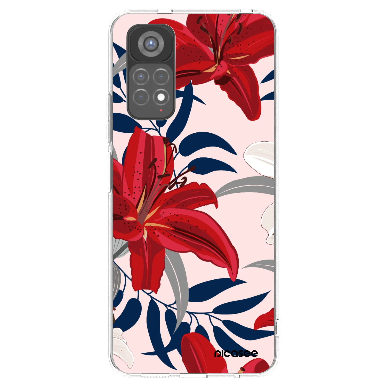Picasee Xiaomi Redmi Note 11S 5G Hülle - Transparentes Silikon - Red Lily