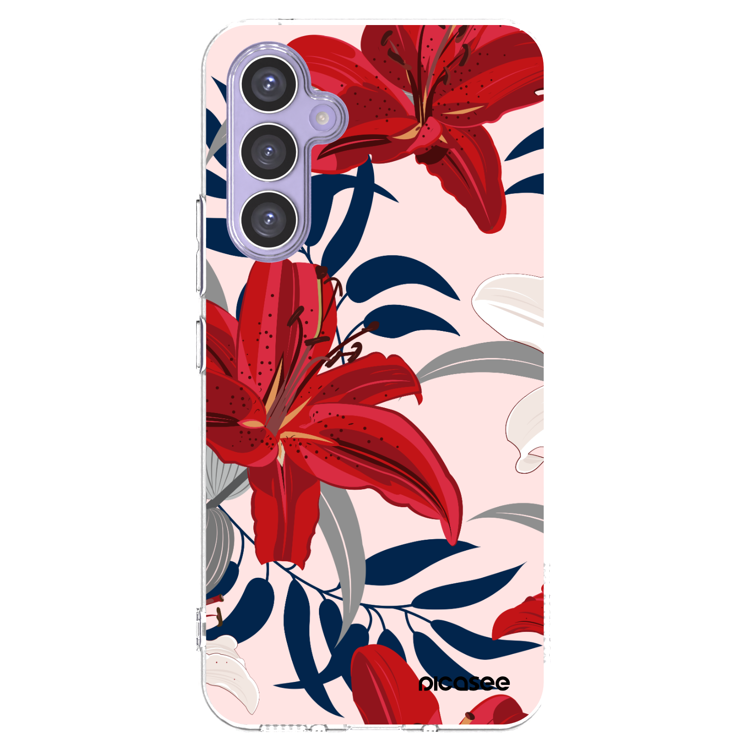 Picasee Samsung Galaxy A54 5G A546B Hülle - Transparentes Silikon - Red Lily