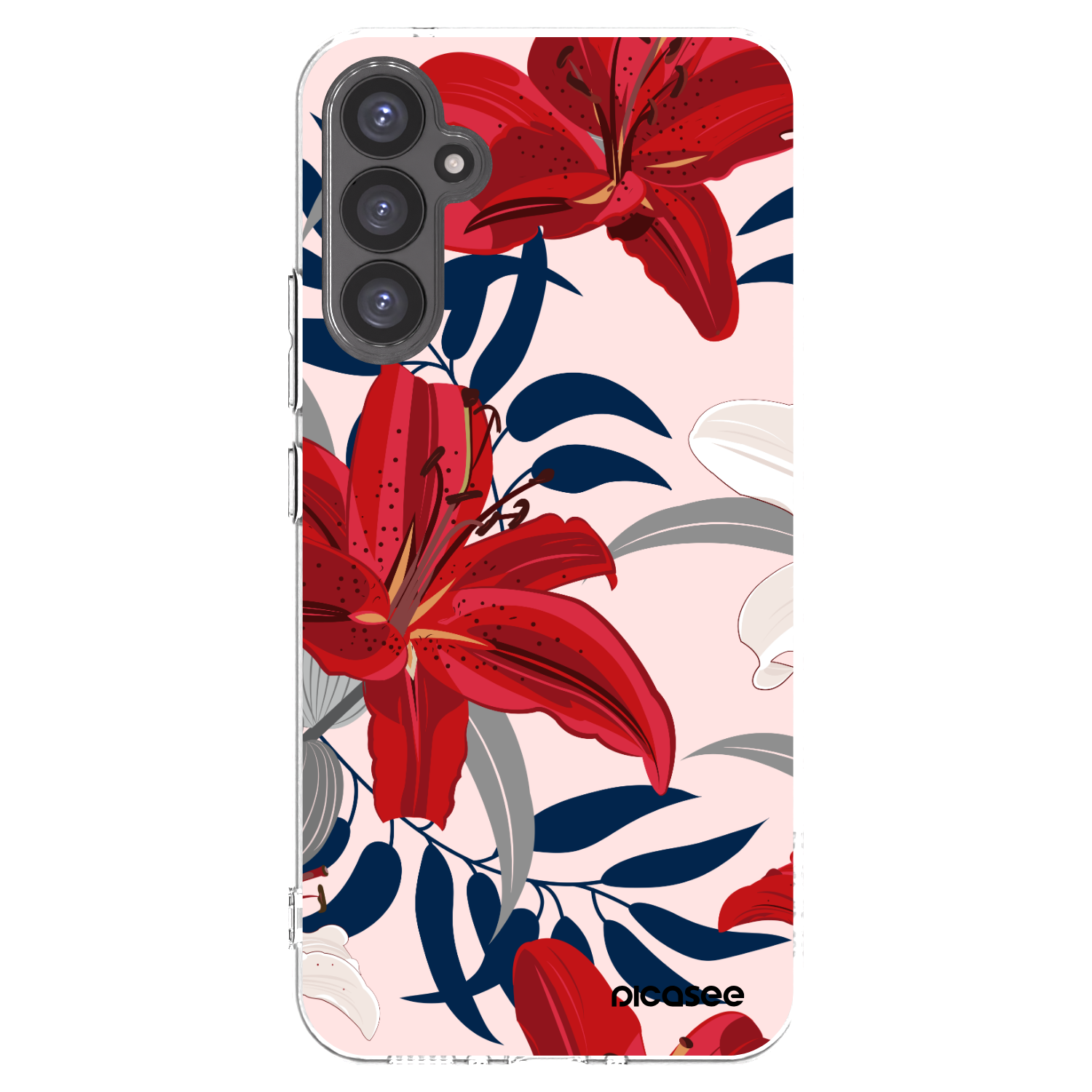 Picasee Samsung Galaxy A34 5G A346B Hülle - Transparentes Silikon - Red Lily