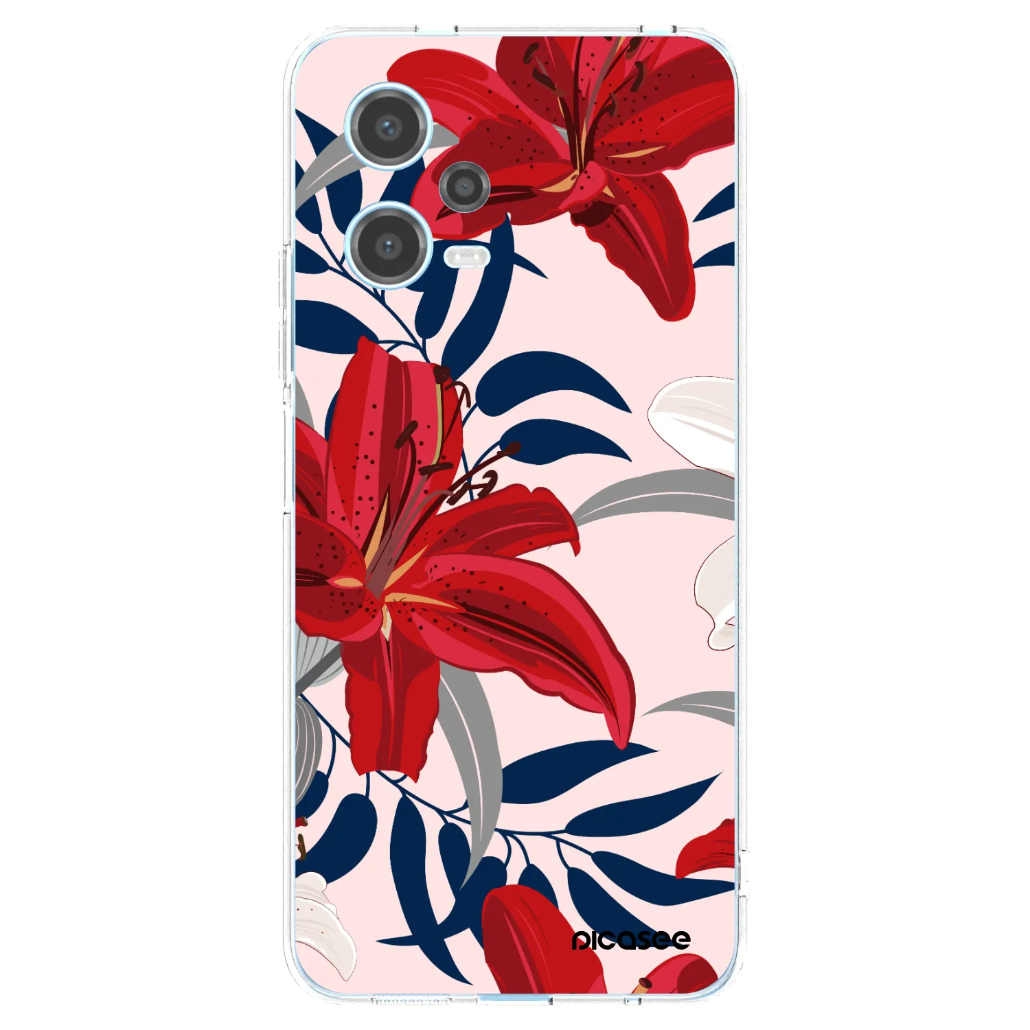 Picasee Xiaomi Redmi Note 12 5G Hülle - Transparentes Silikon - Red Lily