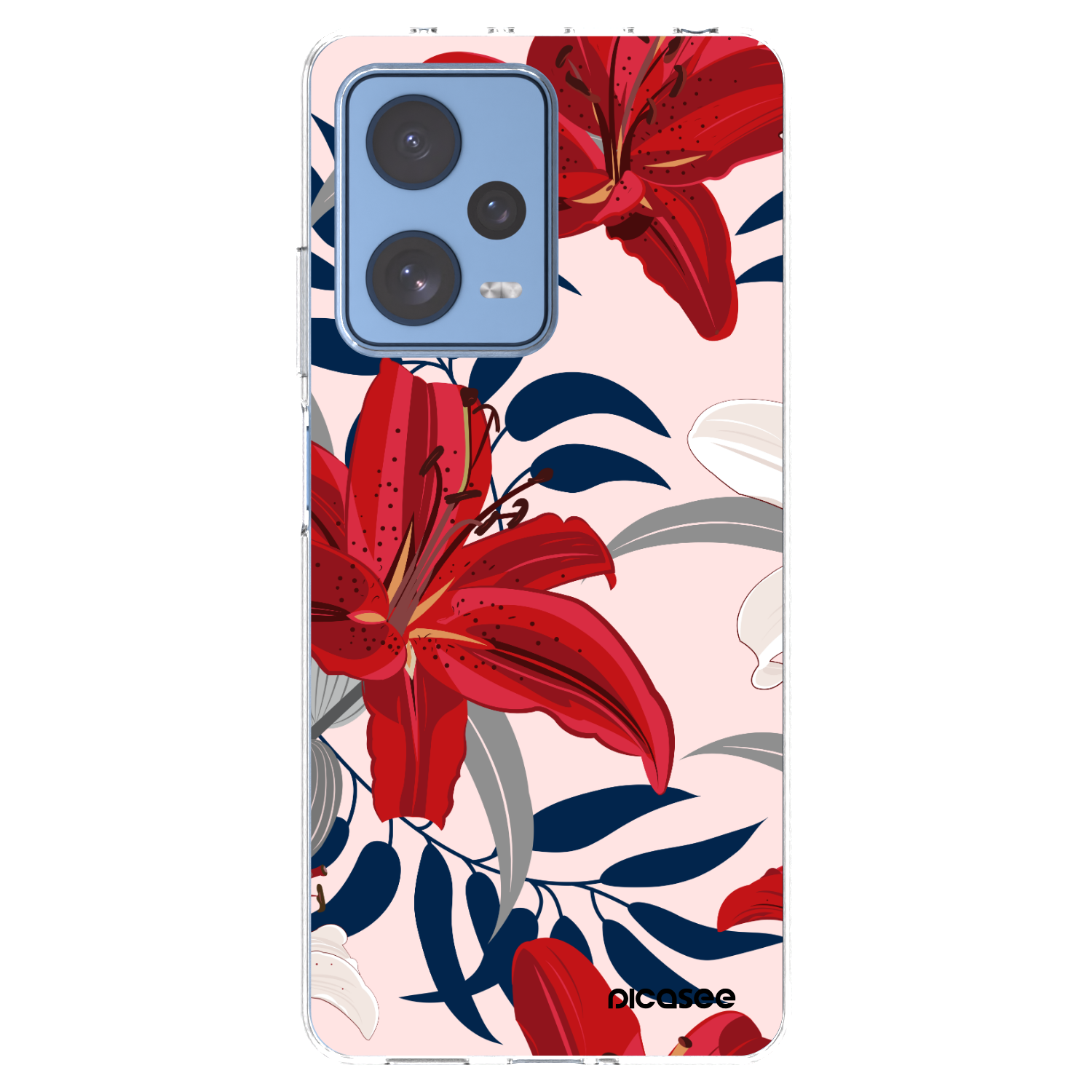 Picasee Xiaomi Redmi Note 12 Pro 5G Hülle - Transparentes Silikon - Red Lily