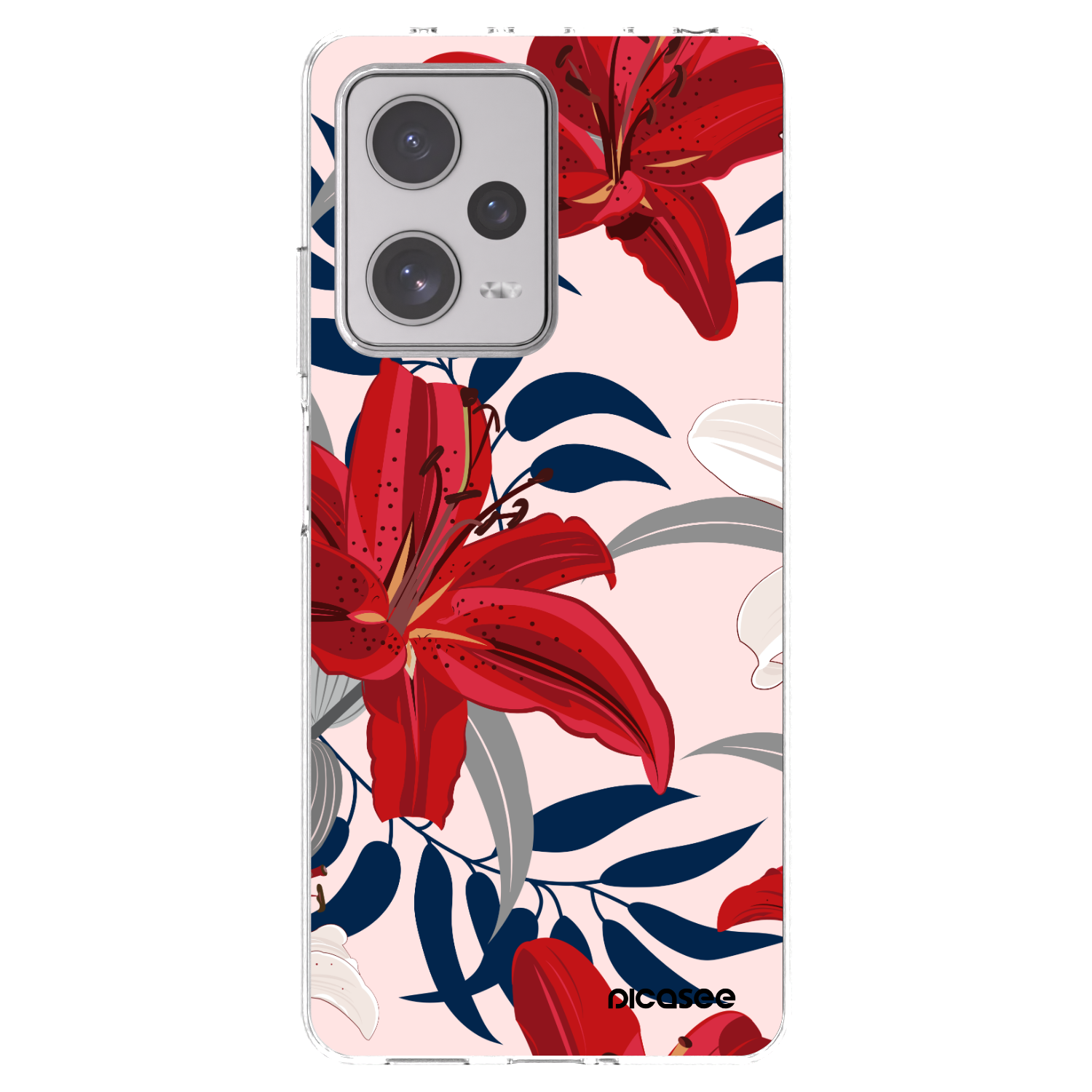 Picasee Xiaomi Redmi Note 12 Pro+ 5G Hülle - Transparentes Silikon - Red Lily