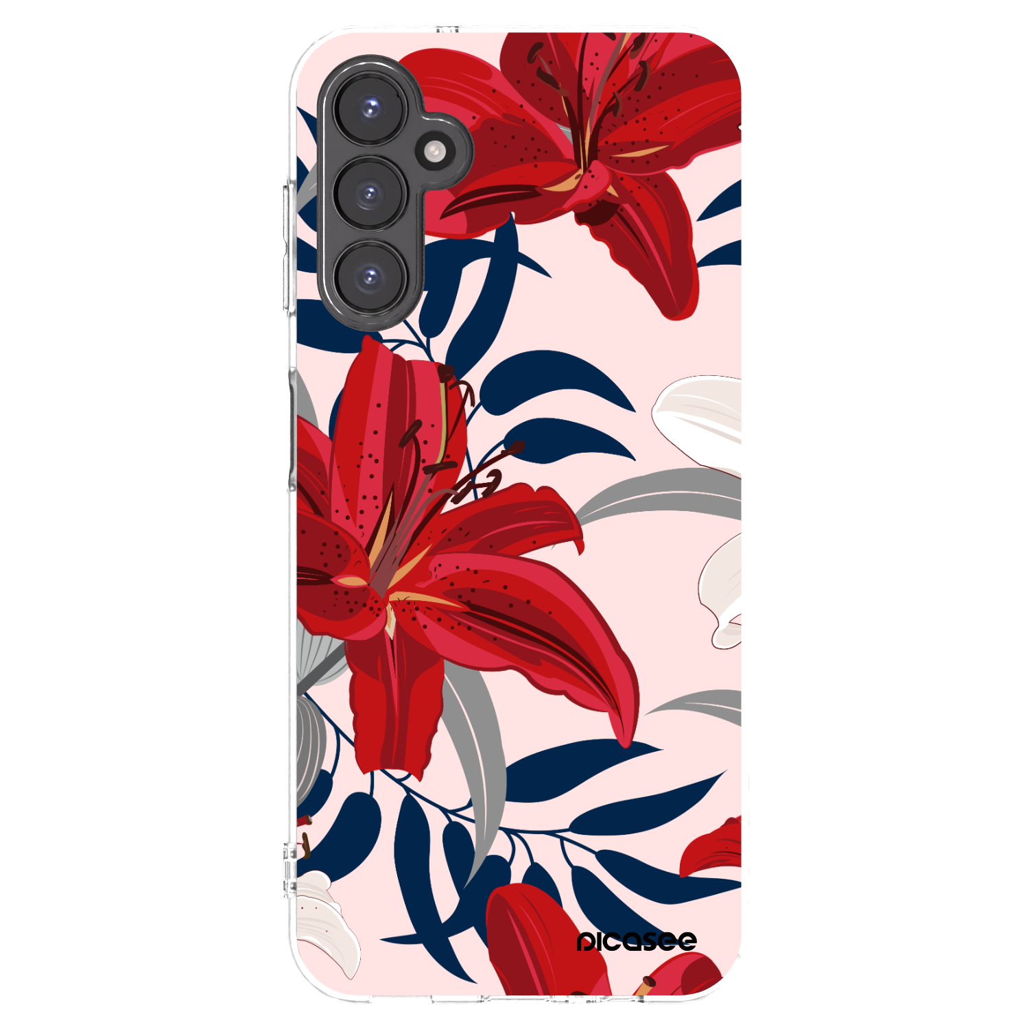 Picasee Samsung Galaxy A14 5G A146P Hülle - Transparentes Silikon - Red Lily