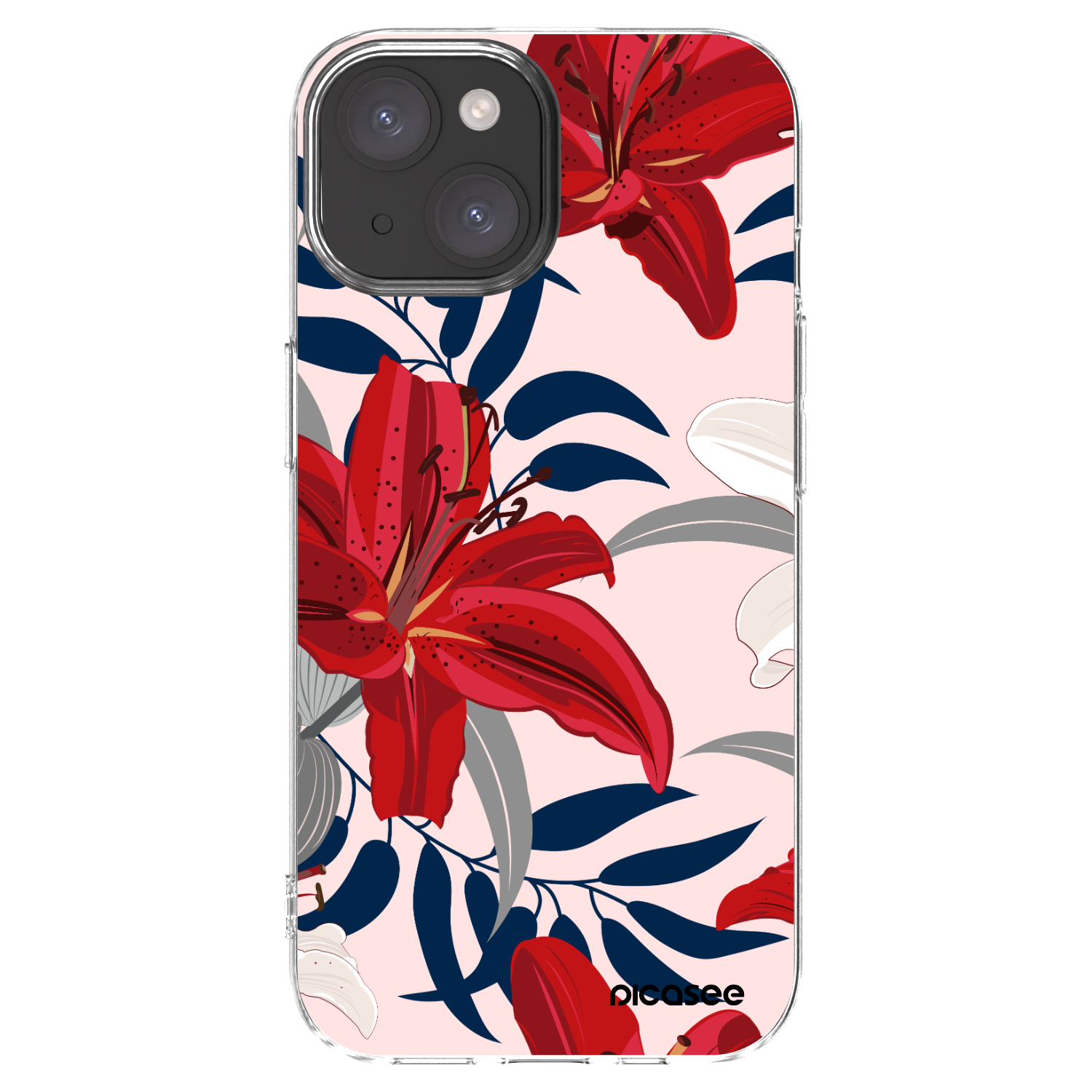 Picasee Apple iPhone 15 Hülle - Transparentes Silikon - Red Lily