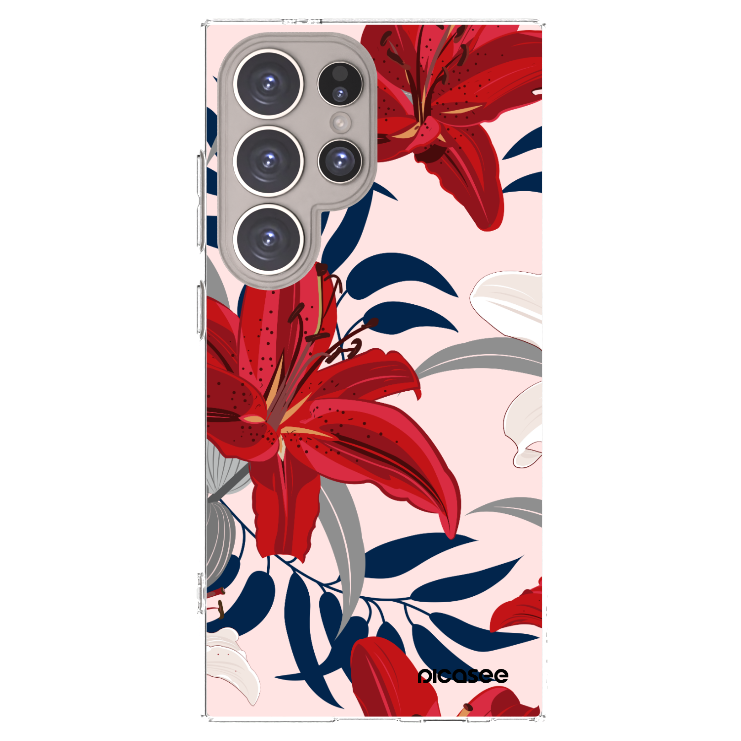 Picasee Samsung Galaxy S24 Ultra S928B 5G Hülle - Transparentes Silikon - Red Lily