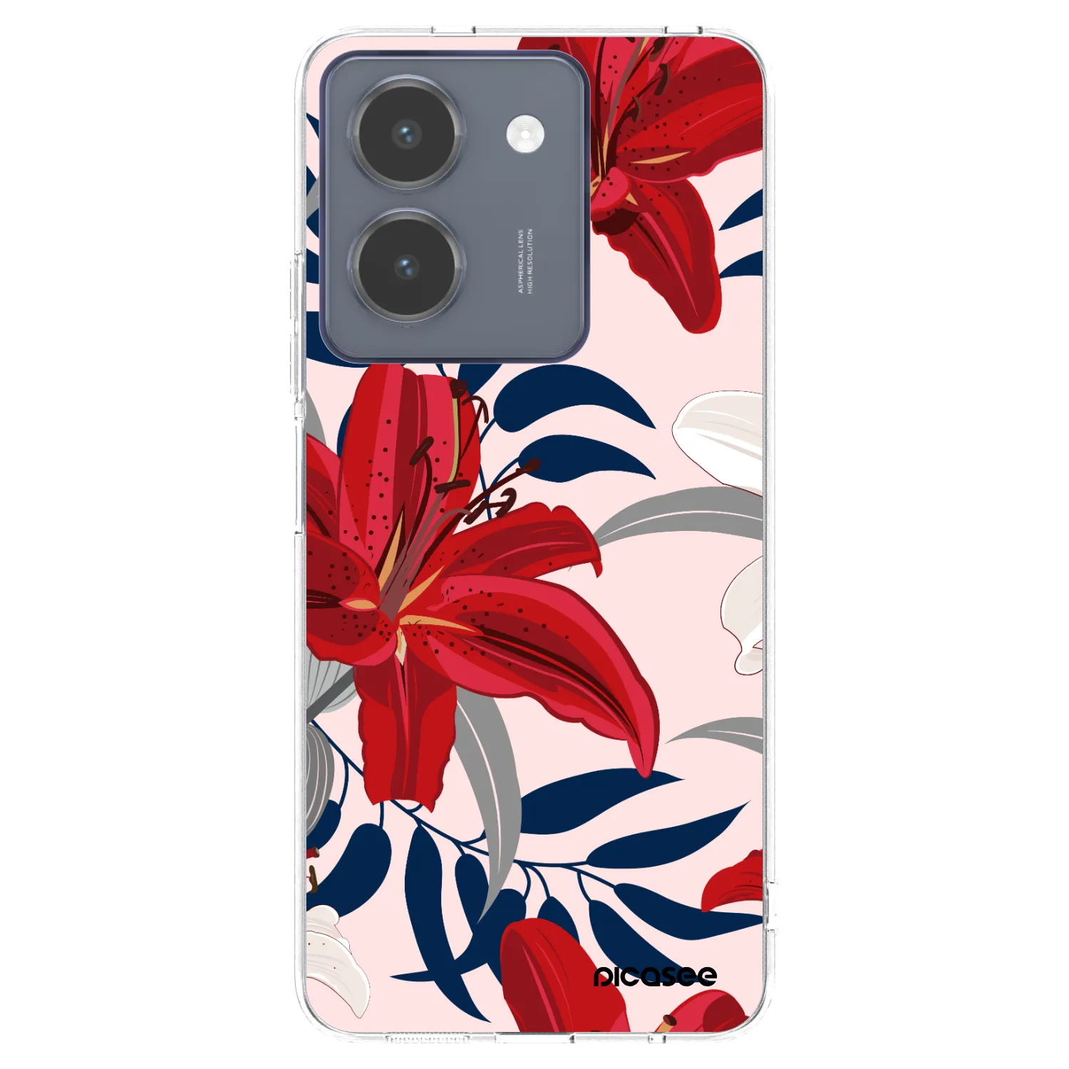Picasee Vivo Y36 4G Hülle - Transparentes Silikon - Red Lily