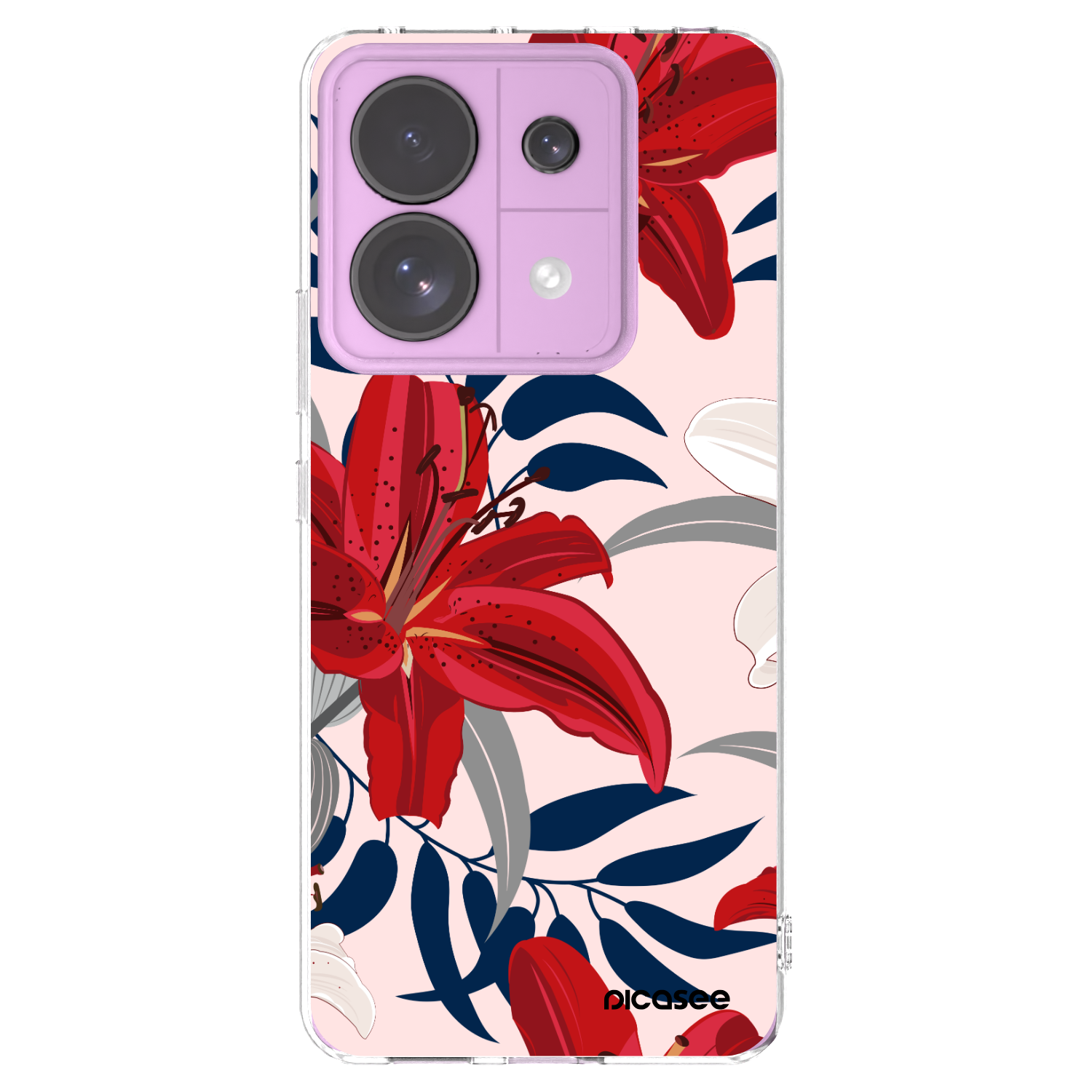 Picasee Xiaomi Redmi Note 13 Pro 5G Hülle - Transparentes Silikon - Red Lily