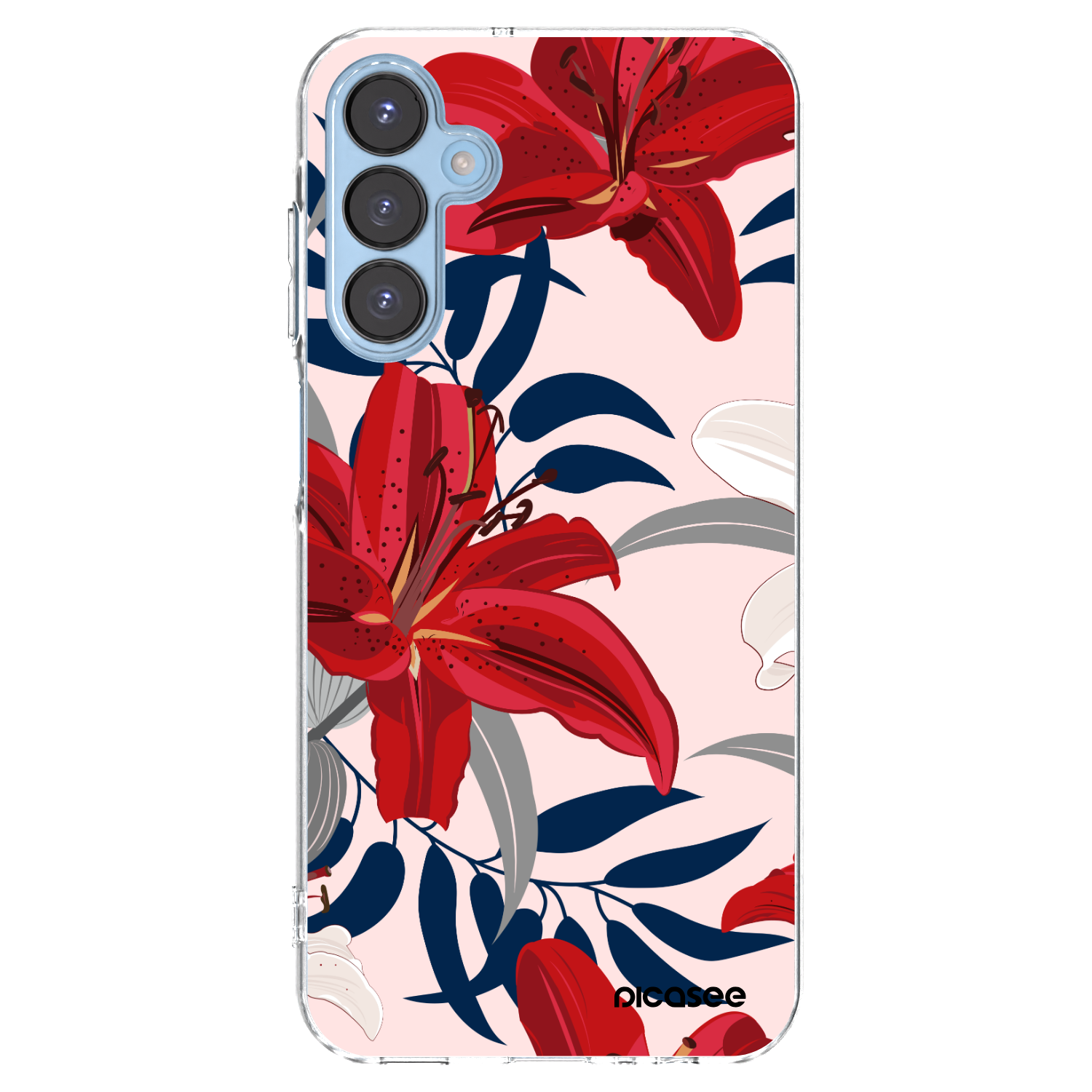 Picasee Samsung Galaxy A15 A156B 5G Hülle - Transparentes Silikon - Red Lily