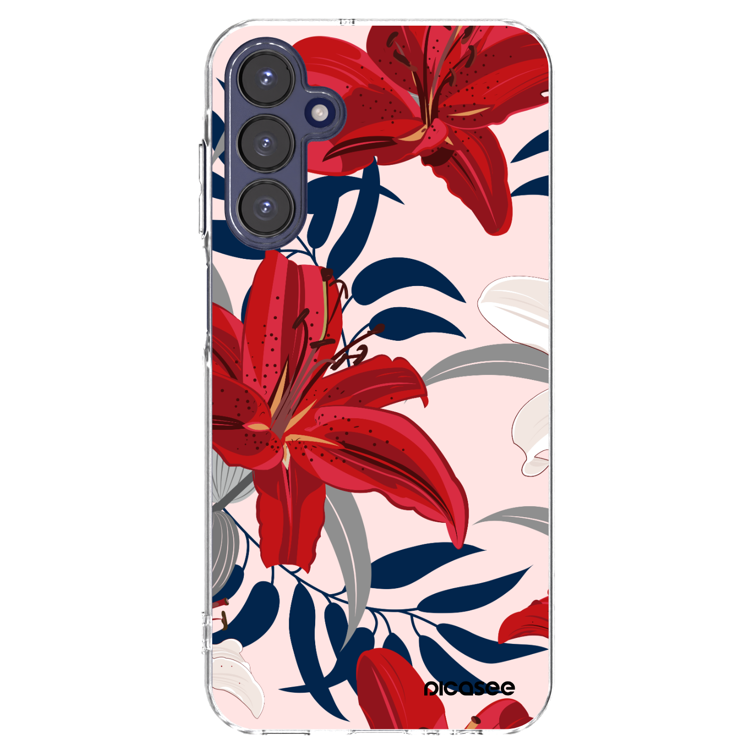 Picasee Samsung Galaxy A15 A155F 4G Hülle - Transparentes Silikon - Red Lily