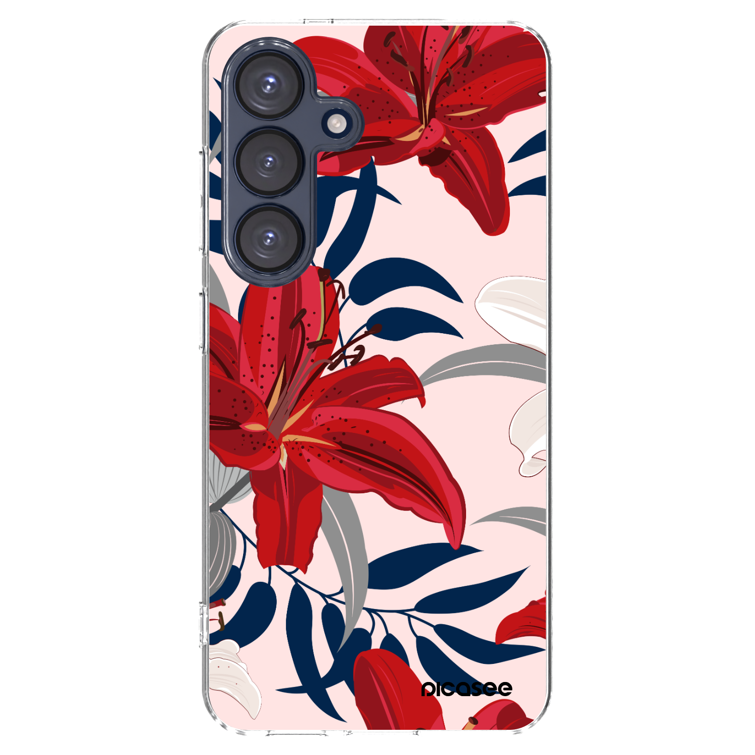 Picasee Samsung Galaxy S25 5G Hülle - Transparentes Silikon - Red Lily