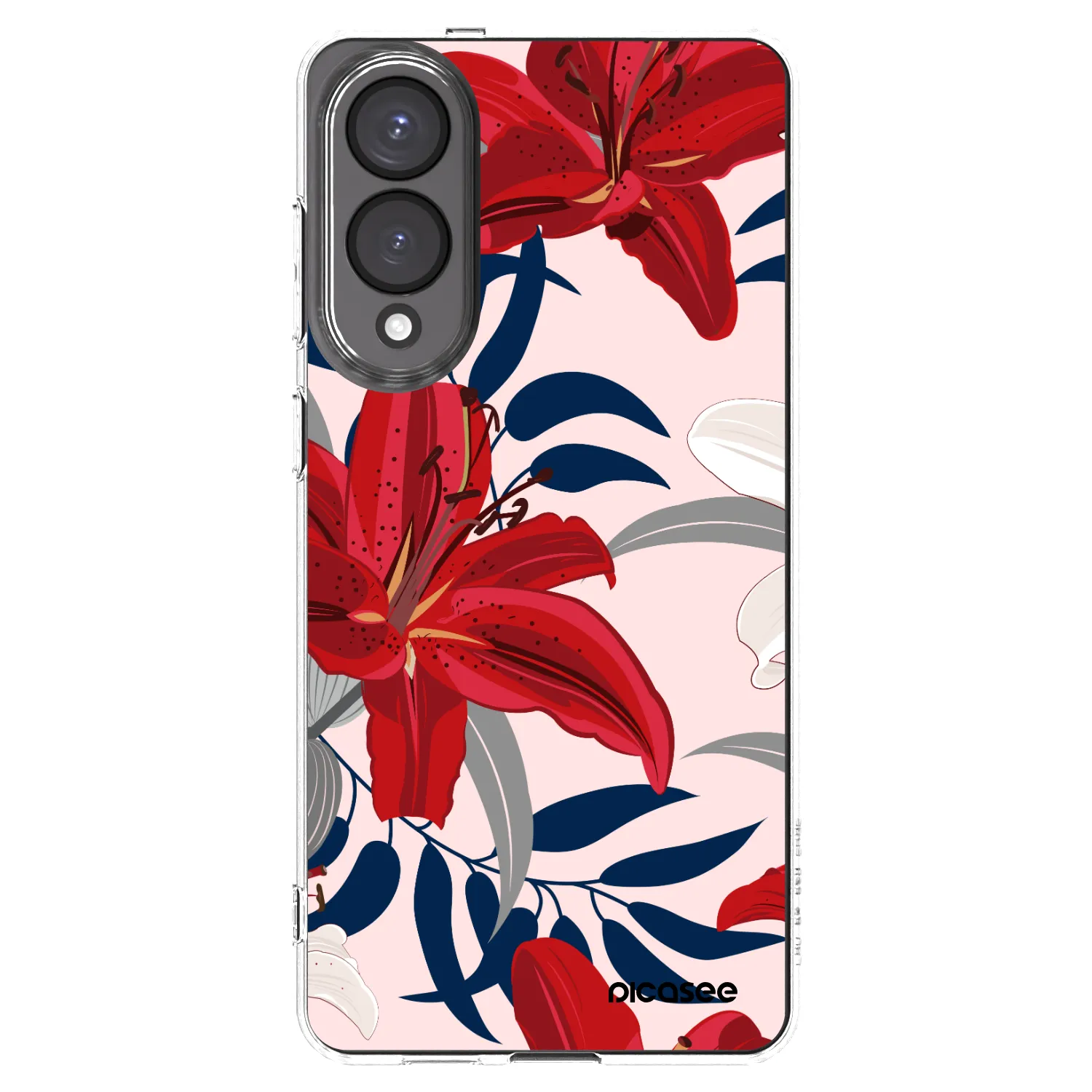 Picasee Samsung Galaxy S25 Edge 5G Hülle - Transparentes Silikon - Red Lily