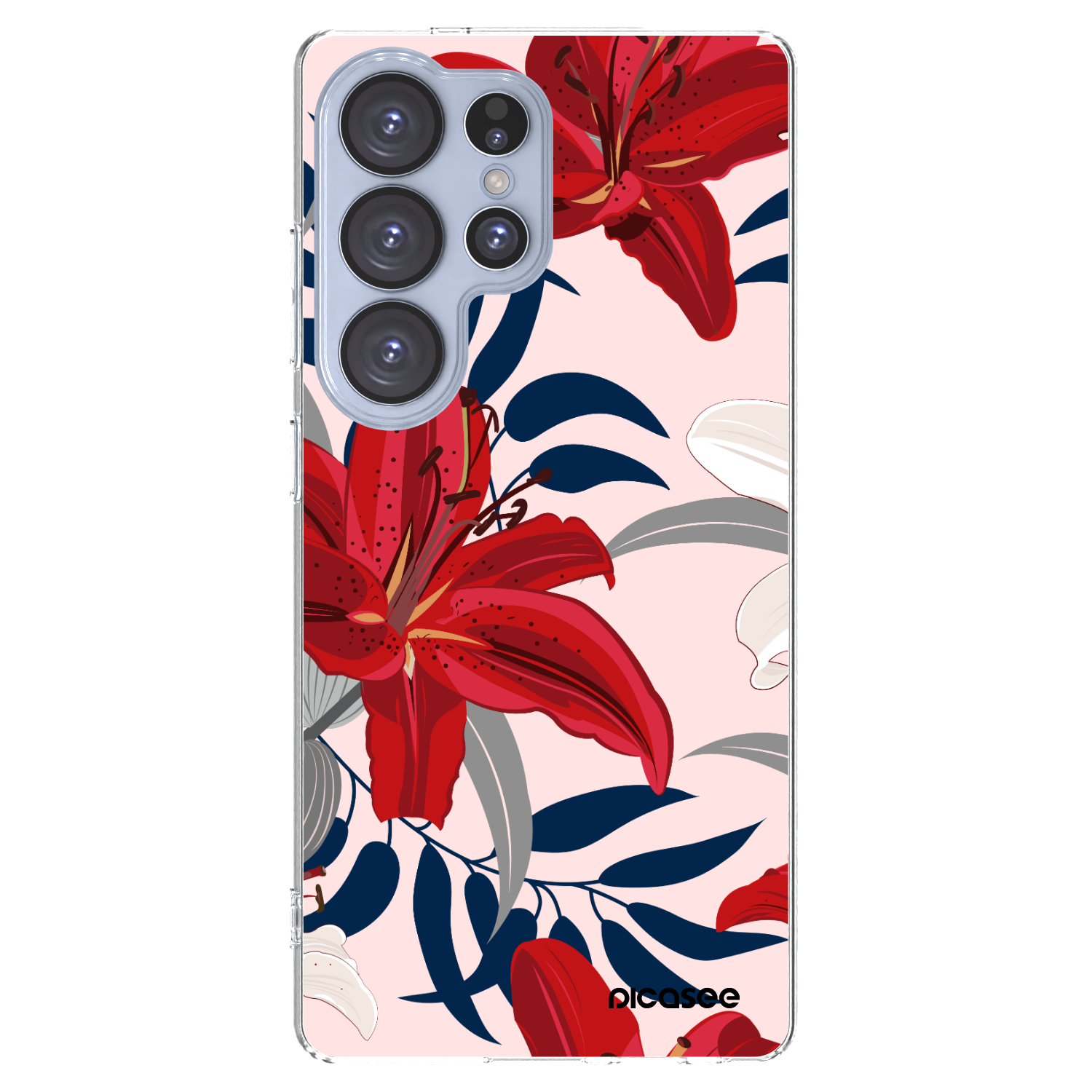 Picasee Samsung Galaxy S25 Ultra 5G Hülle - Transparentes Silikon - Red Lily