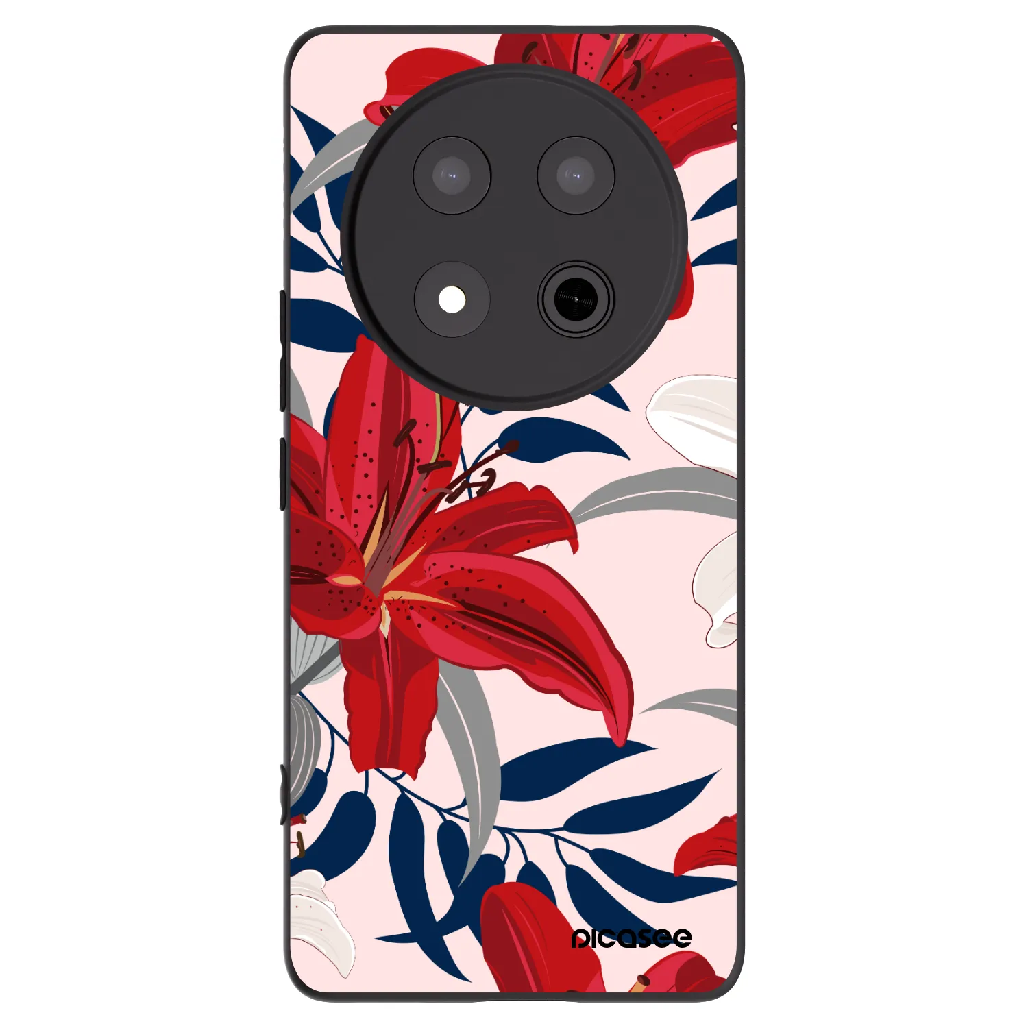 Picasee Honor Magic7 Lite 5G Hülle - Schwarzes Silikon - Red Lily
