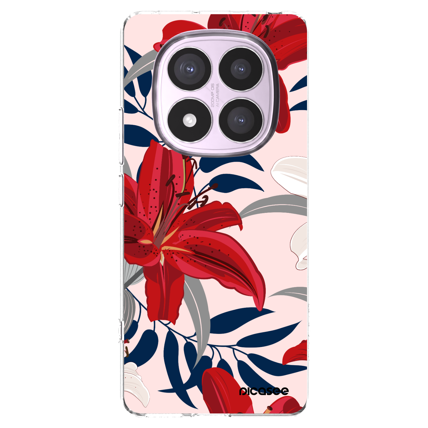 Picasee Xiaomi Redmi Note 14 Pro 4G Hülle - Transparentes Silikon - Red Lily