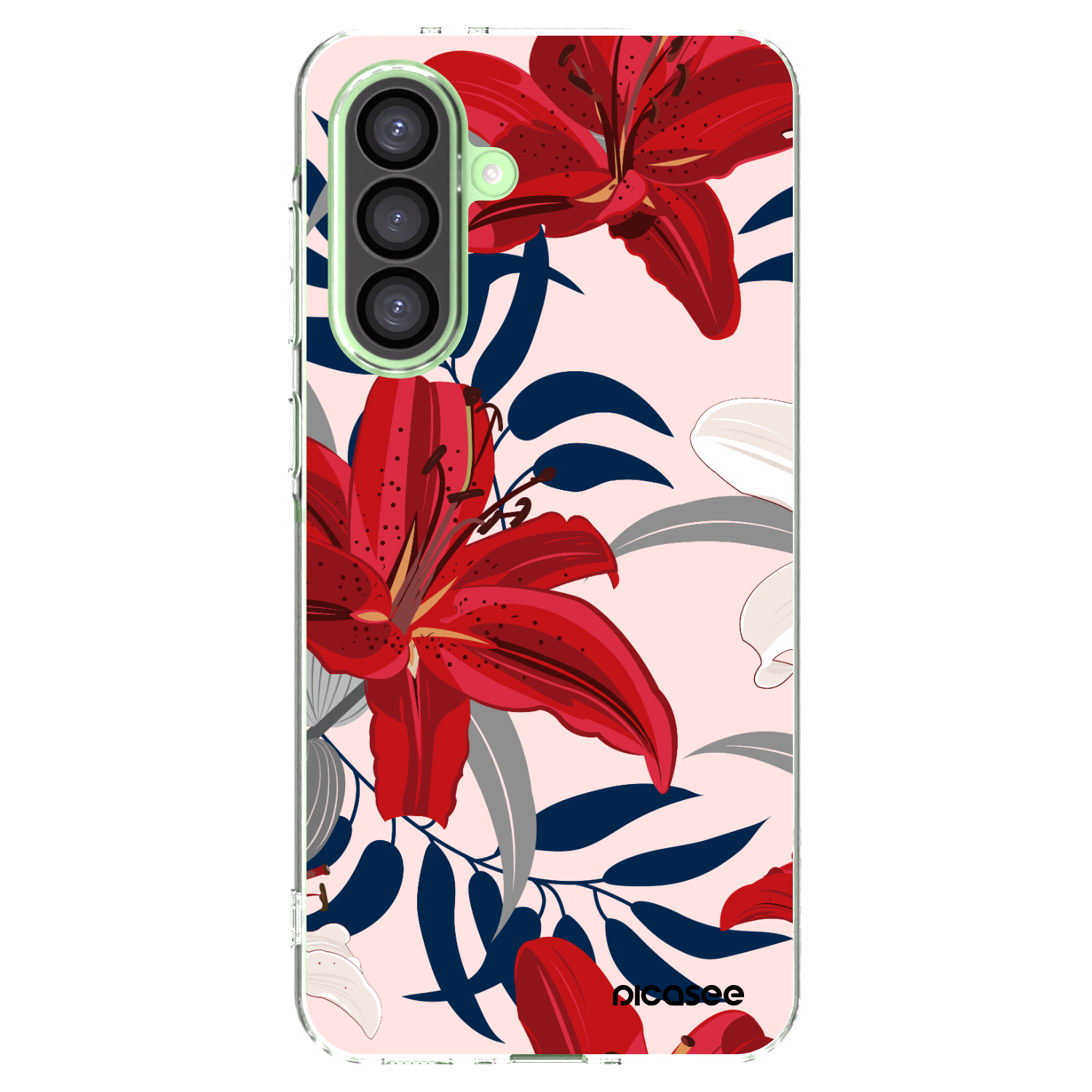 Picasee Samsung Galaxy A26 5G A266B Hülle - Transparentes Silikon - Red Lily