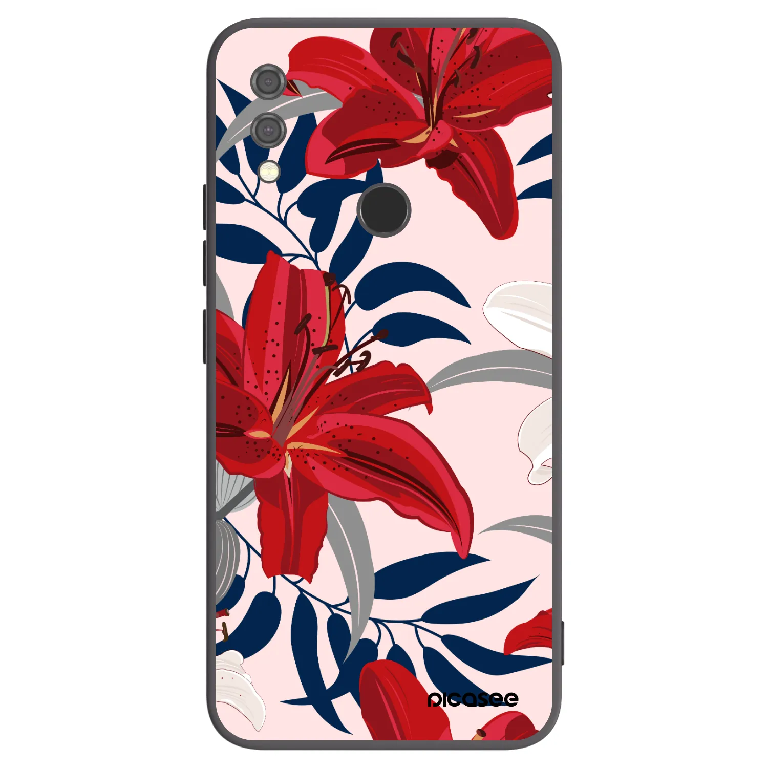 Picasee Xiaomi Redmi Note 7 Hülle - Schwarzes Silikon - Red Lily