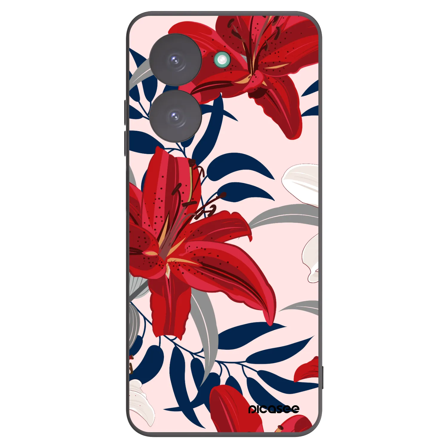 Picasee Xiaomi Redmi A5 Hülle - Schwarzes Silikon - Red Lily