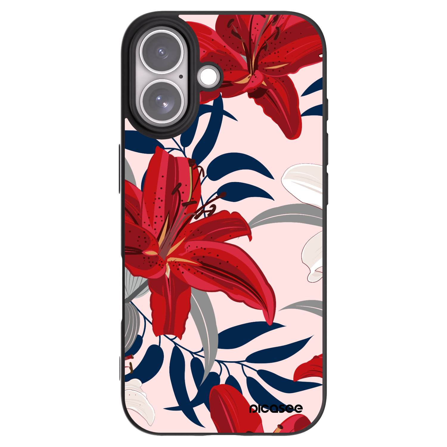 Picasee Apple iPhone 17 Hülle - Schwarzes Silikon - Red Lily