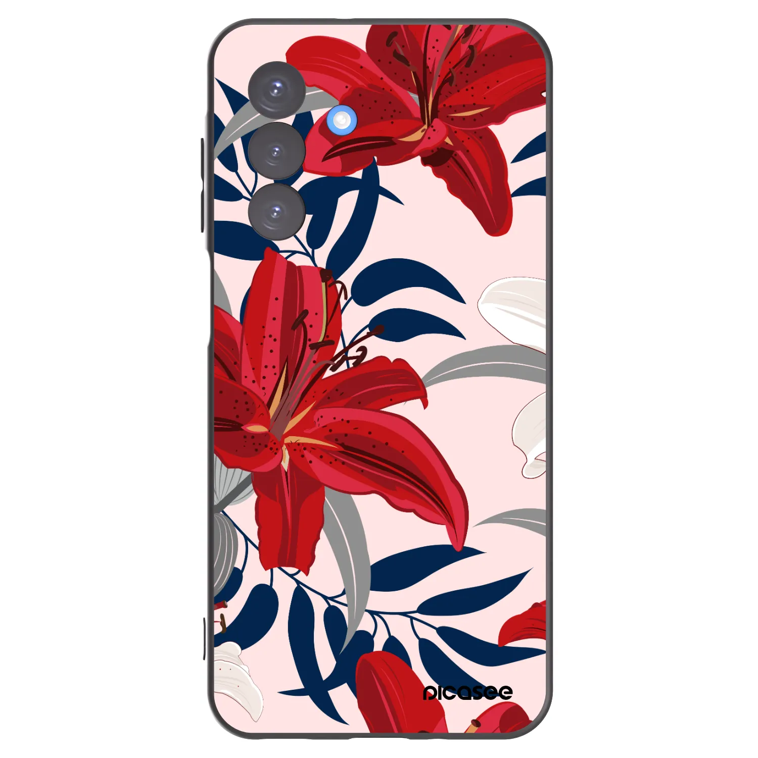 Picasee Samsung Galaxy A17 5G Hülle - Schwarzes Silikon - Red Lily