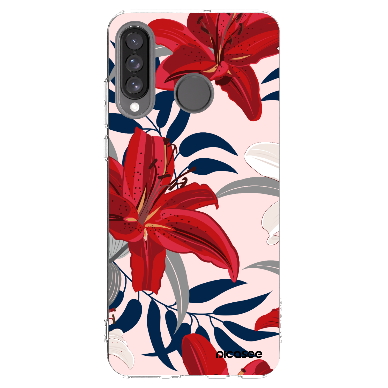 Picasee Huawei P30 Lite Hülle - Transparentes Silikon - Red Lily
