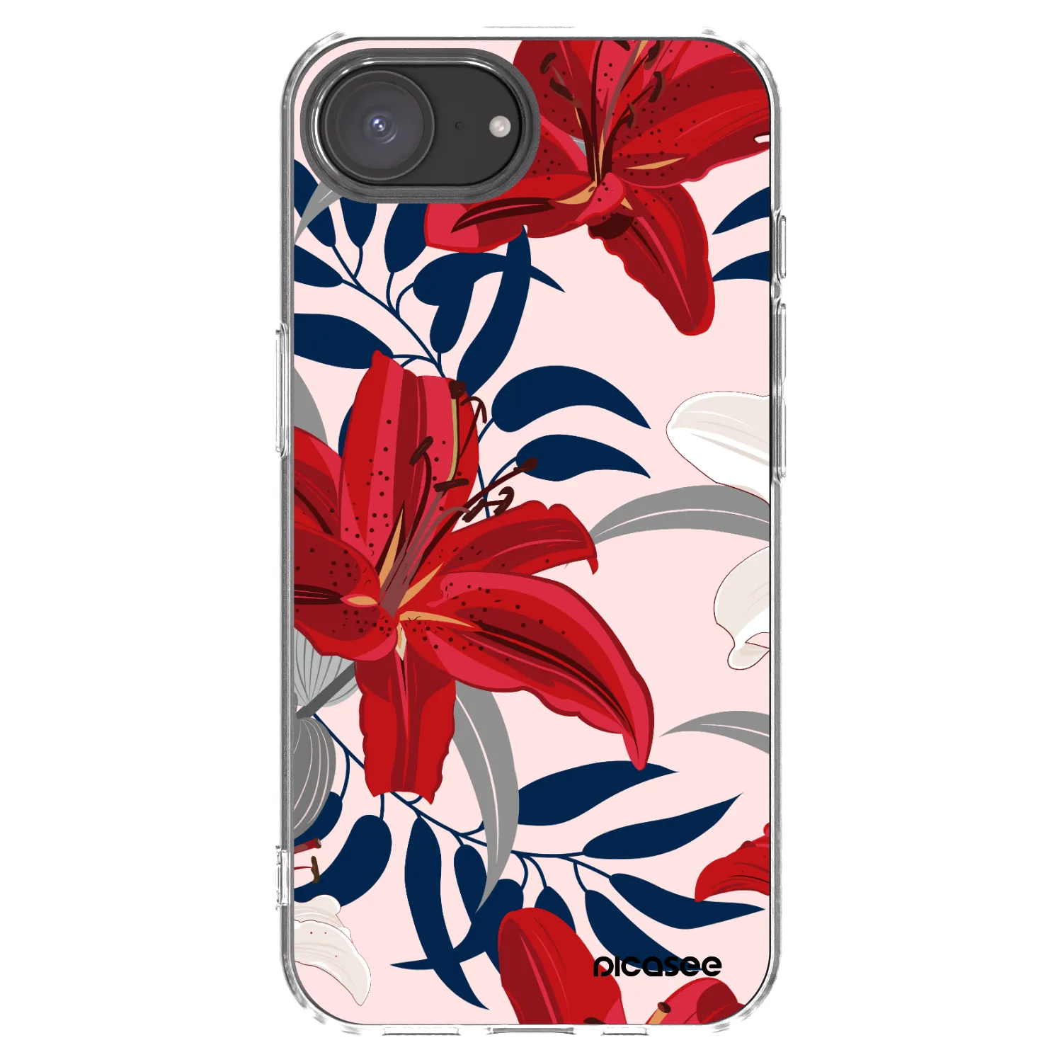 Picasee Apple iPhone 17e Hülle - Transparentes Silikon - Red Lily