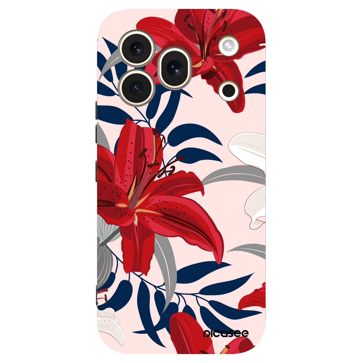Picasee Honor 600 Pro Hülle - Schwarzes Silikon - Red Lily
