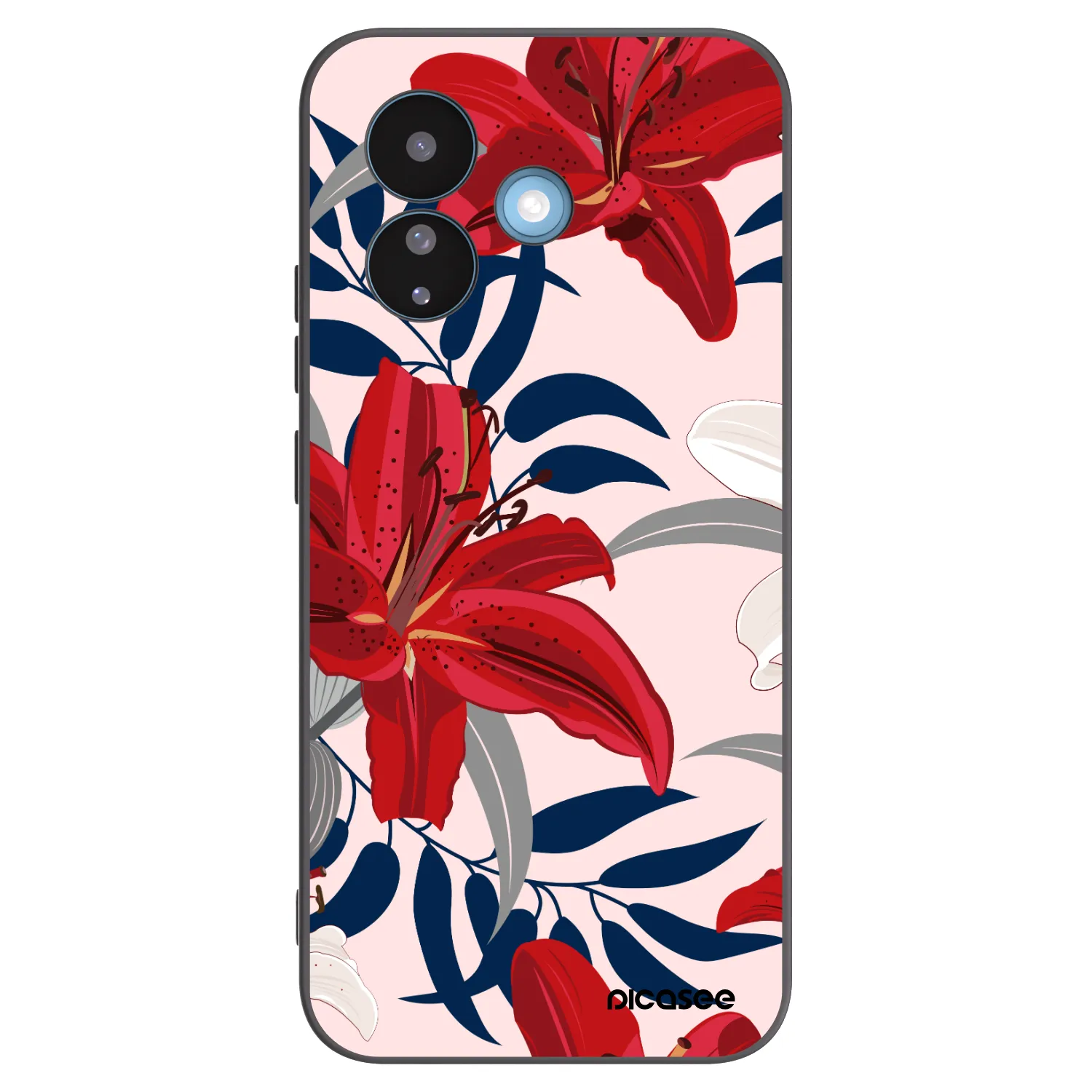 Picasee Xiaomi Redmi Note 17 Pro 5G Hülle - Schwarzes Silikon - Red Lily