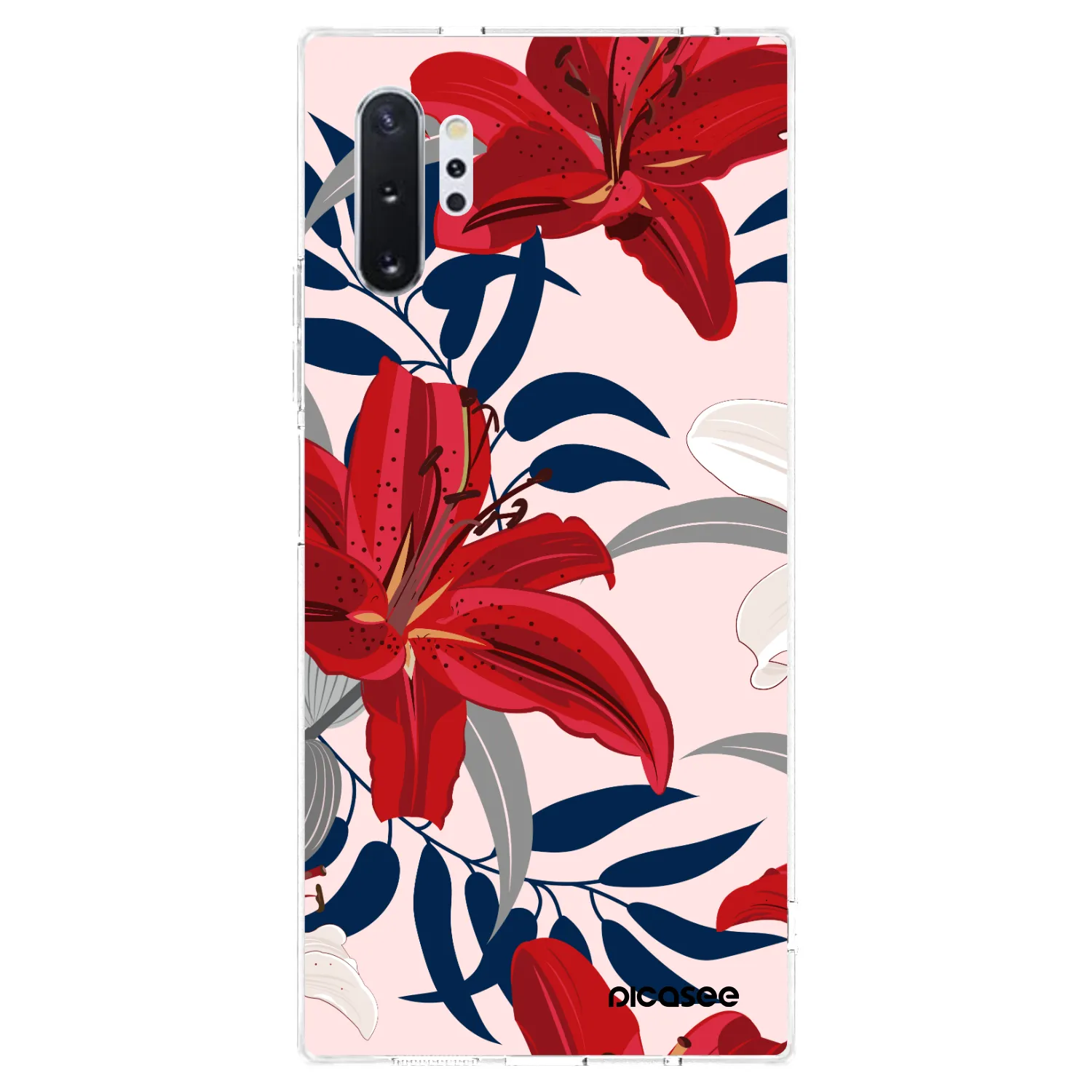 Picasee Samsung Galaxy Note 10+ N975F Hülle - Transparentes Silikon - Red Lily
