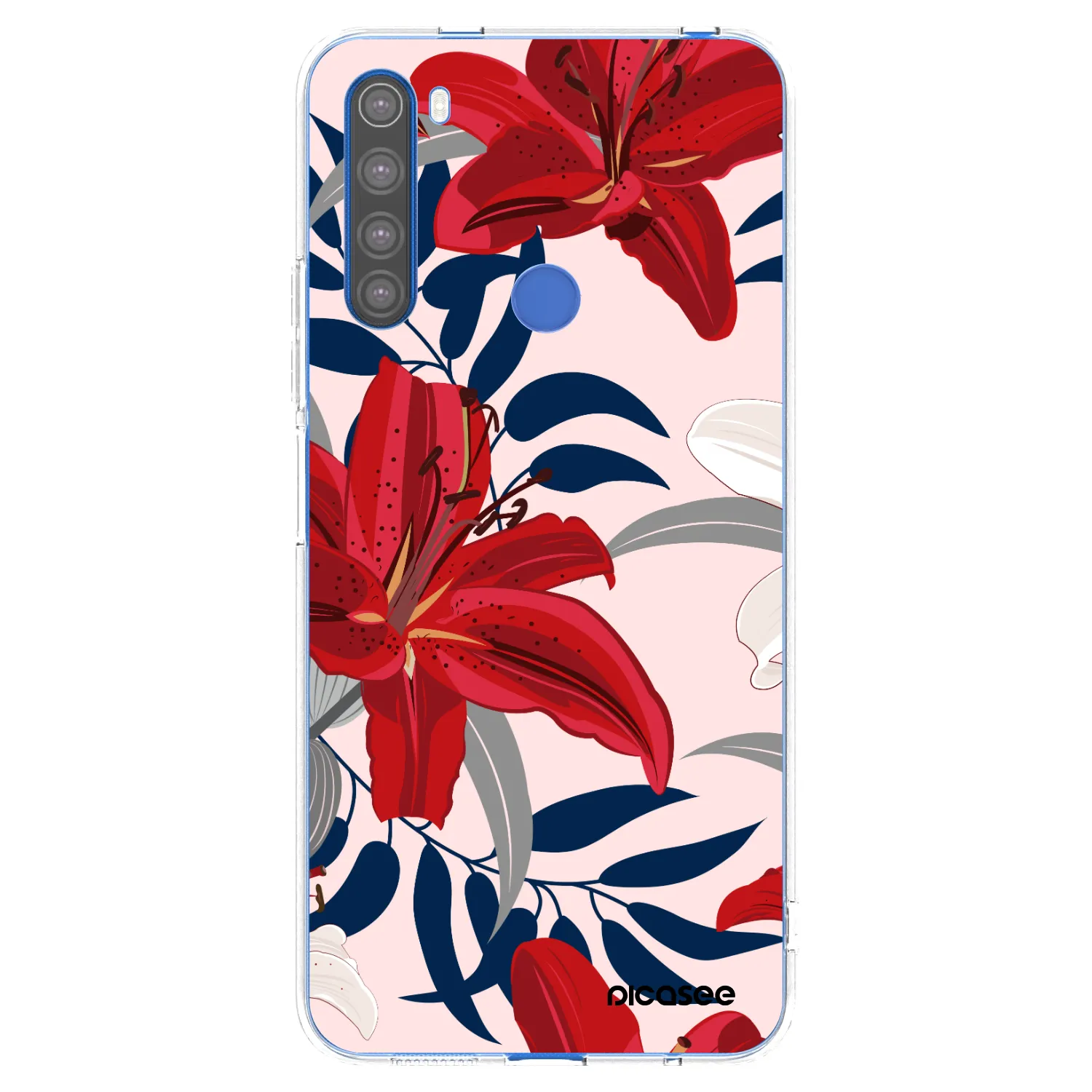 Picasee Xiaomi Redmi Note 8T Hülle - Transparentes Silikon - Red Lily