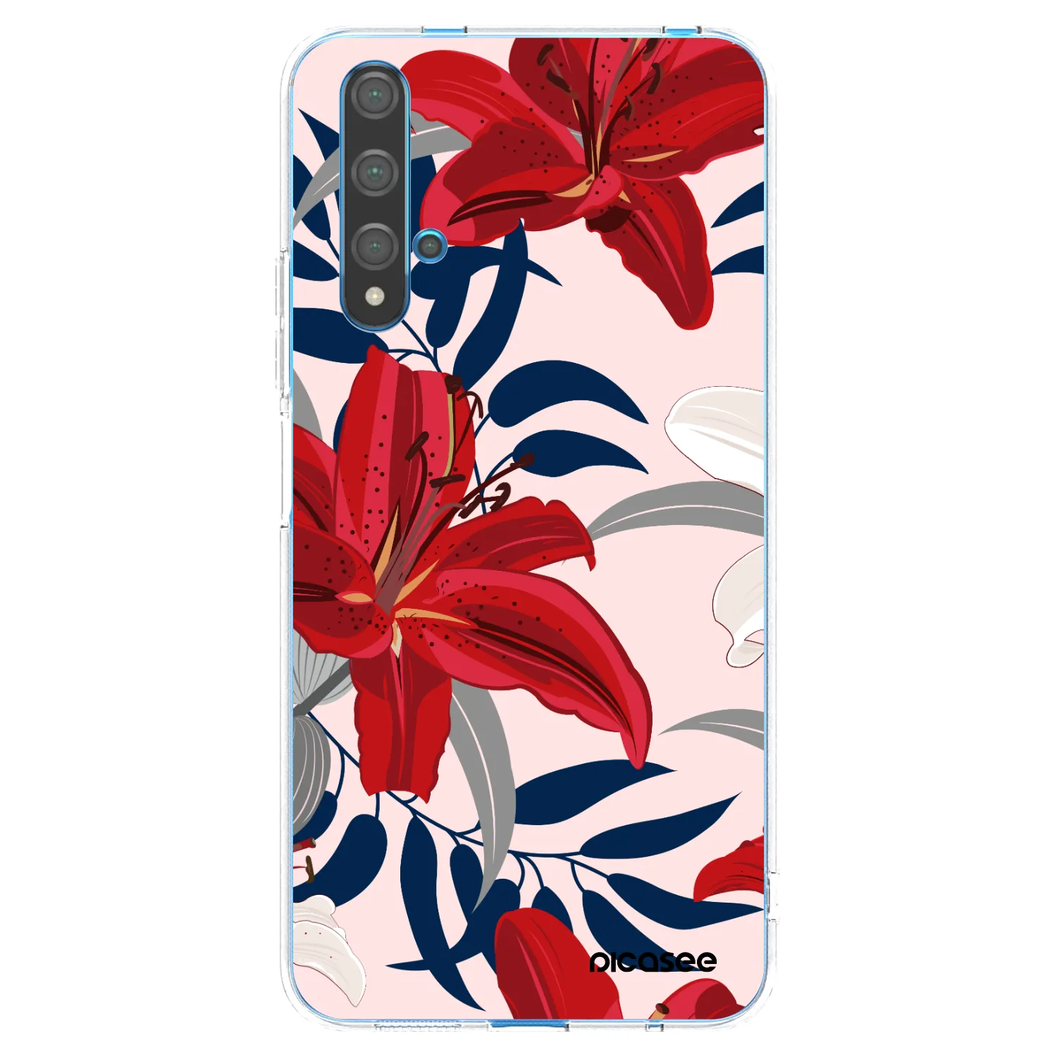 Picasee Huawei Nova 5T Hülle - Transparentes Silikon - Red Lily