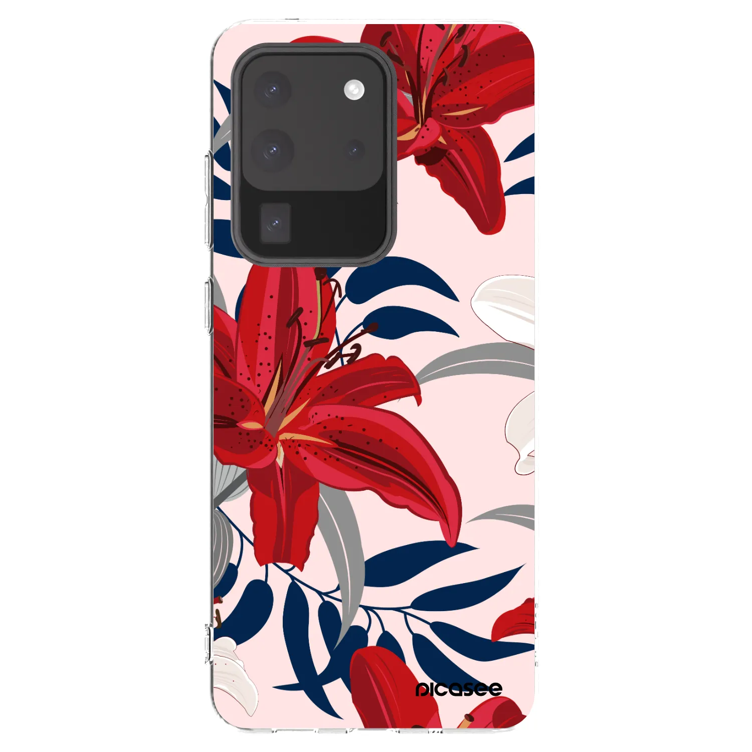 Picasee Samsung Galaxy S20 Ultra 5G G988F Hülle - Transparentes Silikon - Red Lily