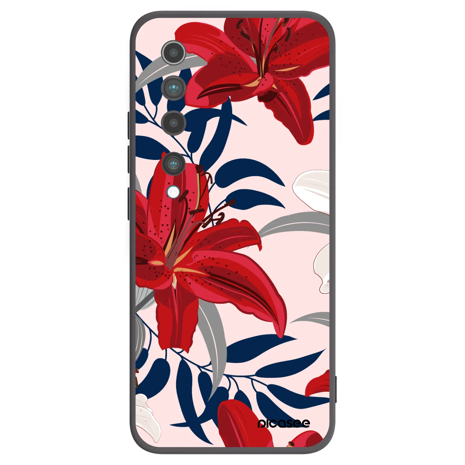 Picasee Xiaomi Mi 10 Hülle - Schwarzes Silikon - Red Lily