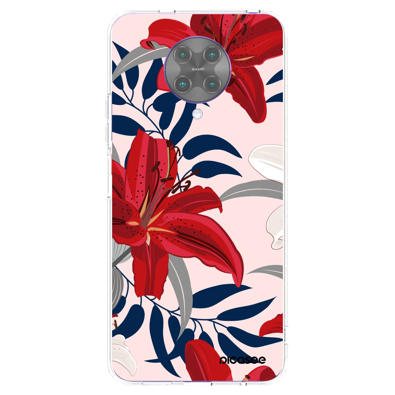 Picasee Xiaomi Poco F2 Pro Hülle - Transparentes Silikon - Red Lily