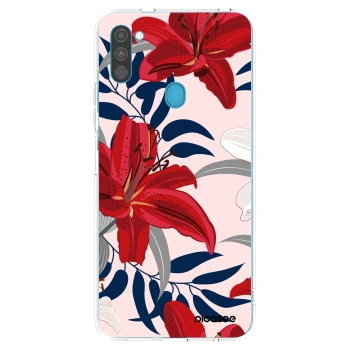 Picasee Samsung Galaxy M11 Hülle - Transparentes Silikon - Red Lily