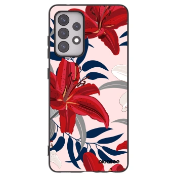 Picasee Samsung Galaxy A52 5G A525F Hülle - Schwarzes Silikon - Red Lily