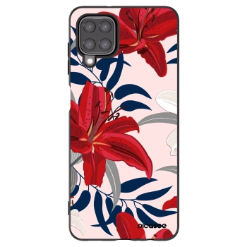 Picasee Samsung Galaxy M12 M127F Hülle - Schwarzes Silikon - Red Lily