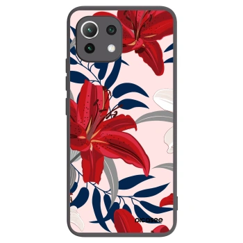 Picasee Xiaomi 11 Lite 5G NE Hülle - Schwarzes Silikon - Red Lily