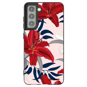 Picasee Samsung Galaxy S21 FE 5G Hülle - Schwarzes Silikon - Red Lily