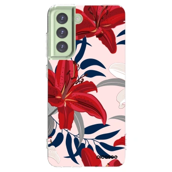 Picasee Samsung Galaxy S21 FE 5G Hülle - Transparentes Silikon - Red Lily
