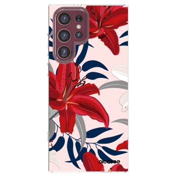 Picasee Samsung Galaxy S22 Ultra 5G Hülle - Transparentes Silikon - Red Lily