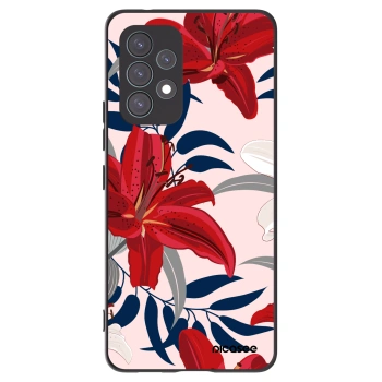 Picasee Samsung Galaxy A53 5G A536 Hülle - Schwarzes Silikon - Red Lily