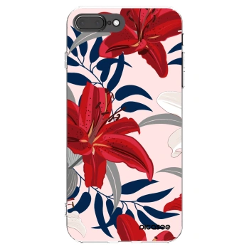 Picasee Apple iPhone 8 Plus Hülle - Transparentes Silikon - Red Lily