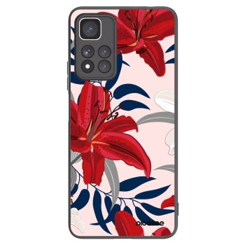 Picasee Xiaomi Redmi Note 11 Pro+ 5G Hülle - Schwarzes Silikon - Red Lily
