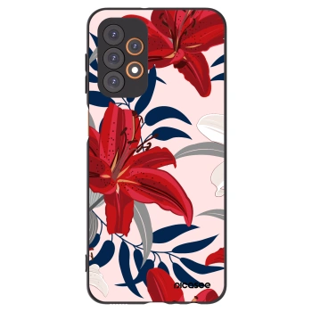 Picasee Samsung Galaxy A23 A235F 4G Hülle - Schwarzes Silikon - Red Lily
