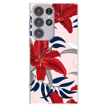 Picasee Samsung Galaxy S23 Ultra 5G Hülle - Transparentes Silikon - Red Lily