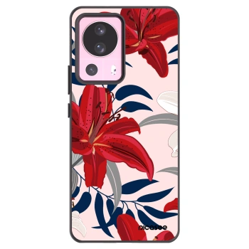 Picasee Xiaomi 13 Lite Hülle - Schwarzes Silikon - Red Lily